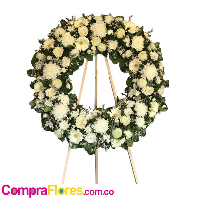 Corona Fúnebre de Rosas Blancas