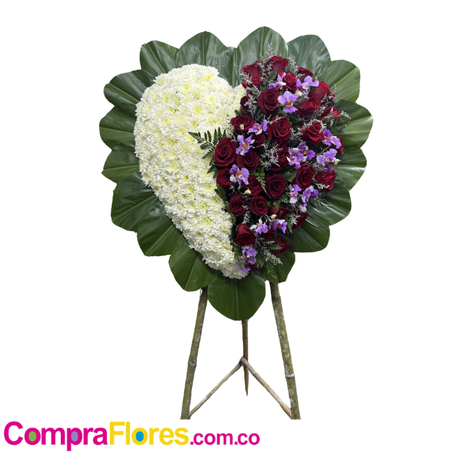 Fúnebre en forma de Corazón (Rojo y Blanco)