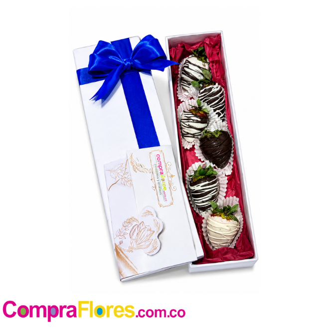 Caja de 6 Fresas con Chocolate para el Día del Padre