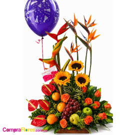 Arreglo Floral frutero, flores para mujeres