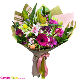 Gran Ramo de Gerberas, Lirios y Astromelias con Mariposa - Flores Cali