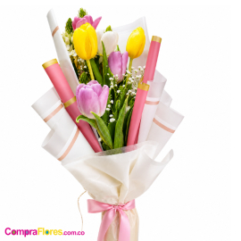 Ramo de 6 Tulipanes Surtidos Primavera Coreana
