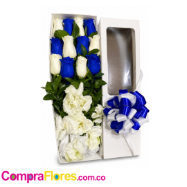 Bouquet Buchón de Girasoles y Rosas Azules – Día del Padre